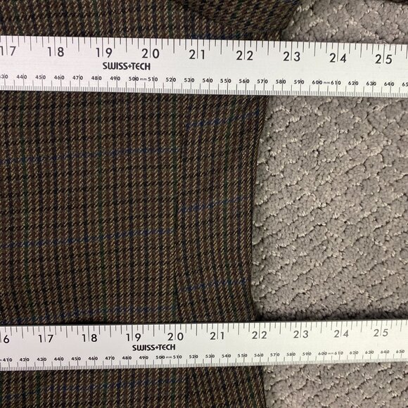 Lauren Ralph Lauren Houndstooth Blazer Sport Coat Mens 44L Brown Green Blue Wool - Picture 9 of 14